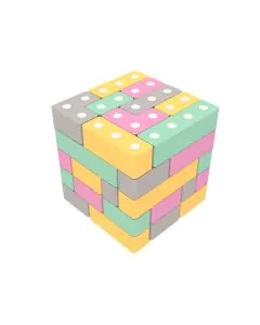 TUKI Magnetic blocks! BUILDER 50. Set of 50 pastel color blocks  to build  your own world w