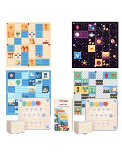 Primo Cubetto Coding Robot 2pcs with 4 Adventure Maps and 1 Logic Pack Bundle 